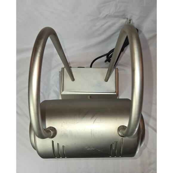 Vintage Art Deco Brushed Steel Tech Desk Lamp Outlet Plugs Phone Outlets Chrome - Picture 6 of 16